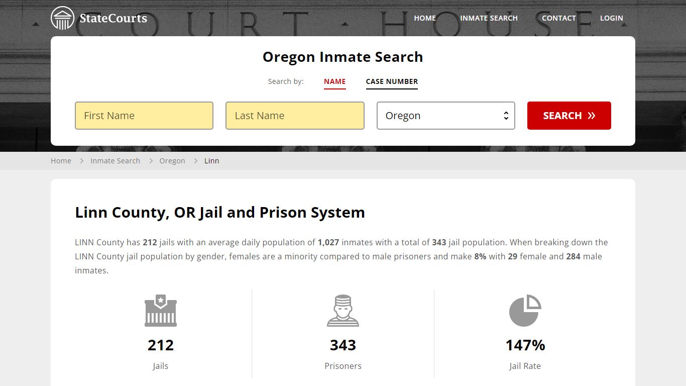 Linn County, OR Inmate Search - StateCourts